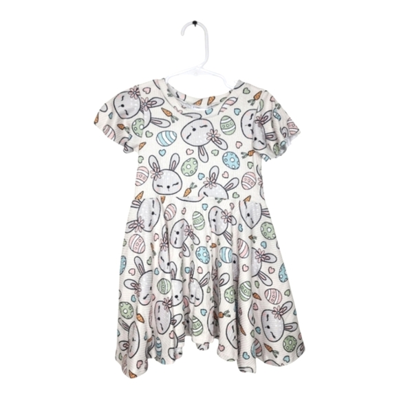 Easter Cartoon Pattern Stretchy Soft  Toddler Dress Size 2T - Picture 1 of 7